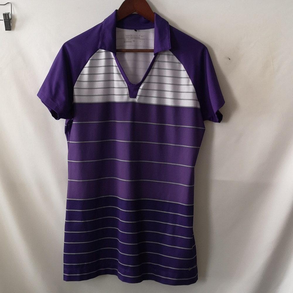 Women's New w/out Tags Nike Golf Dri-Fit Purple Ombre Short Sleeve Shirt Large